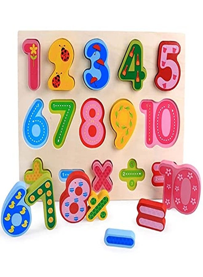 Shoto Wooden Numbers Puzzle Board Toy, Montessori Educational and Learning Toy (1-10),Wooden Learning Educational Board for Kids